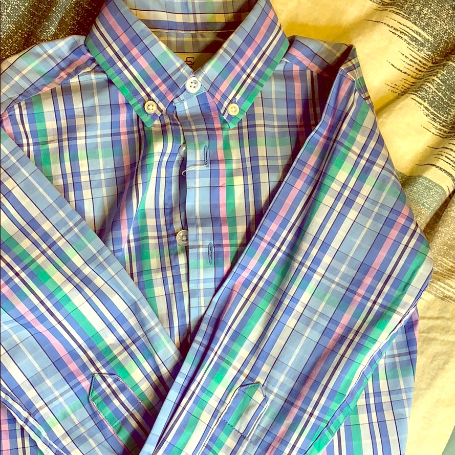 Ls Blue/Pink Button Down
